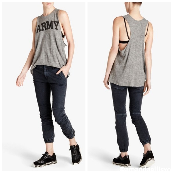 NLST Tops - NLST S/S16 Army Cut Off Racerback Muscle Tank Japanese Fabric